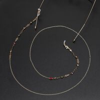 Металлическая нескользящая цепочка золотого цвета, с цветными стразами, для очков и масок GL63