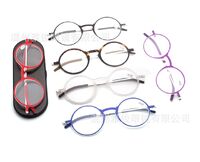 Plastic reading pince-nez glasses TR90 with case 6013-铁盒, diopters from +0,00 to +4.00, RMC=62-64