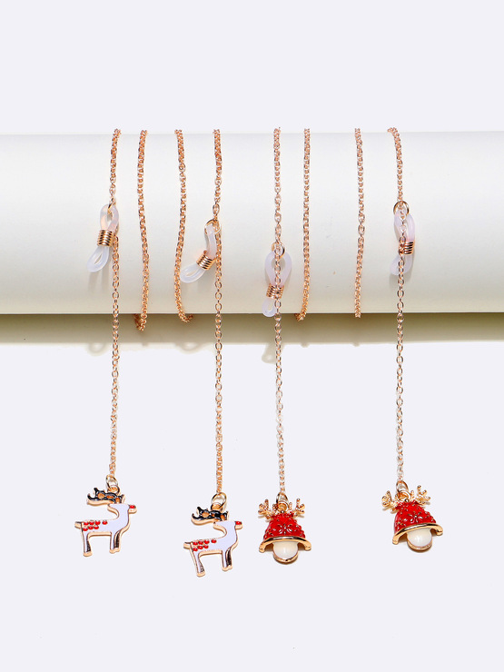 Set of two black and color acrylic glasses chain GM068