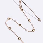 Gold-colored metal non-slip chain, with round gold and pearl, for glasses and masks GL1413