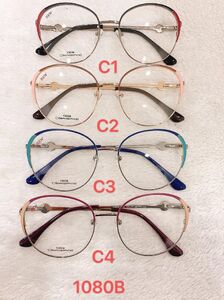 Metal frame for glasses with spring hinges 1080B