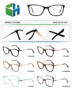 Plastic acetate frame for women with spring hinges CH7908-DA