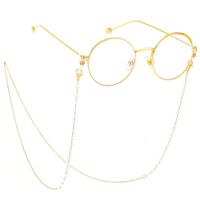Gold-colored metal non-slip chain, with crystal, for glasses and masks GL397