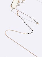 Золотая цепочка для очков с сердечками из цветных кристаллов GL1312