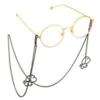Black-colored metal non-slip chain, with pendant puppy, for glasses and masks GL655