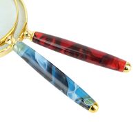 Magnifier, magnifying glass with handle 玉柄82红色-XX, diameter: 82 mm, magnification: 6X