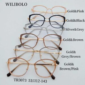 Metal + TR90 plastic ultrathin women's frames with spring hinges Wilibolo TR3073