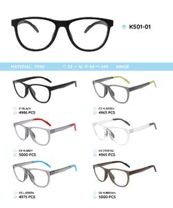 TR90 plastic eyeglasses frame K501-01