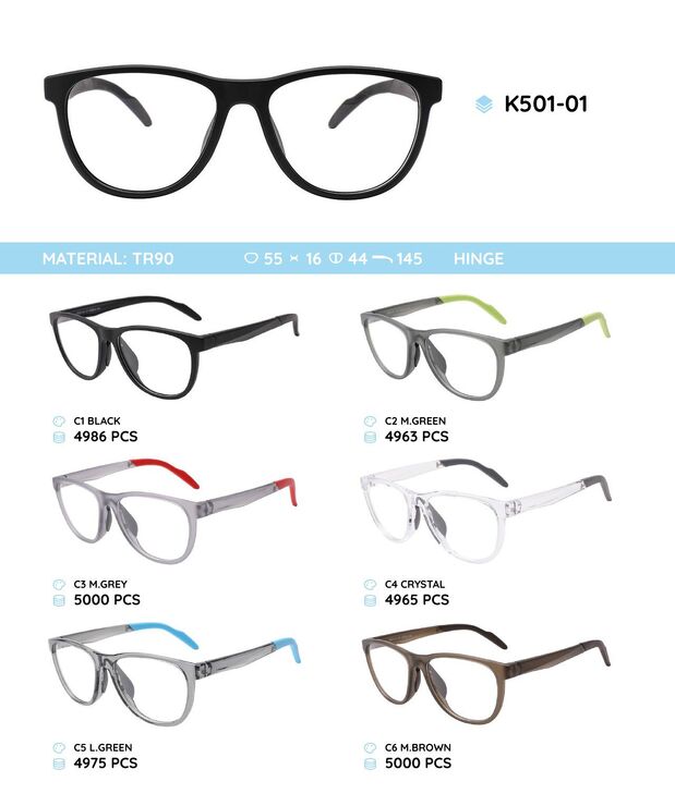 TR90 plastic eyeglasses frame K501-01
