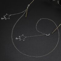 Metal non-slip chain, with pendant style star and key, for glasses and masks GL377