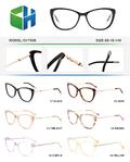 Plastic acetate frame for women with spring hinges CH7920-DA