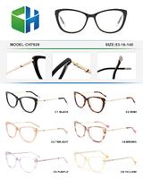 Plastic acetate frame for women with spring hinges CH7920-DA