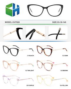 Plastic acetate frame for women with spring hinges CH7920-DA