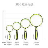 Magnifier, magnifying glass with handle 双色橡胶柄放大镜-4-XX, diameter 50mm, 60mm, 75mm, 100mm, magnification: 10Х, 8Х, 6Х, 5Х