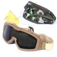 Safety shockproof tactical goggles +3 caps 军迷套装-圆红-2