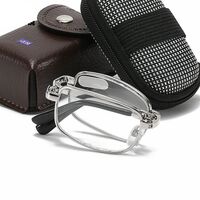 Folding metal reading glasses JY303 with case, diopters from +1.00 to +4.00, RMC=62-64