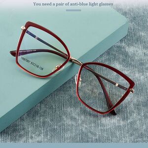Combined frame (metal + TR90) or glasses with blue light protection, with spring hinges FA87067