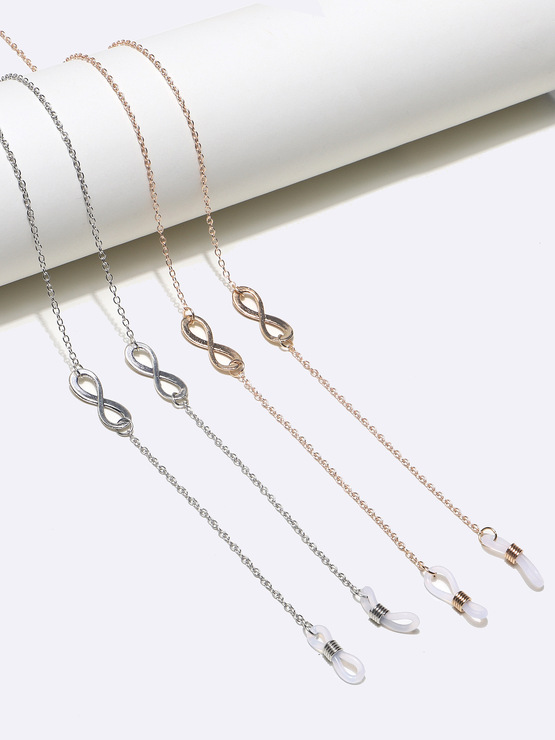 Набор из двух золотых и серебряных цепочек для очков с сердечками GM115