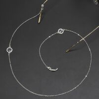 Металлическая нескользящая цепочка серебряного цвета, с подвечкой дерево жизни со стразами, для очков и масок GL228