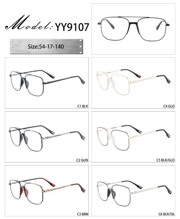 Оправа металлическая с мягким носоупором и флексом YY9107-DA