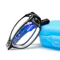 Plastic folding eyeglasses with case for reading KY018-F Blue ray cut, diopters from +1.00 to +4.00, PD62-64