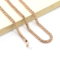 Metal cuboid thick glasses chain GL898 gold