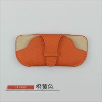 Genuine leather glasses case with microfiber lining ZY015