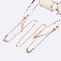 Gold-colored metal non-slip chain, with frosted glass beads, for glasses and masks GL1573