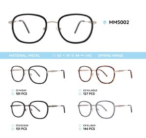 Metal men's frame for glasses with spring hinges MM5002