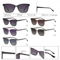 Polarized TR90+CP plastic sunglasses with spring hinges Rianova R7046