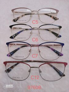 Metal frame for glasses with spring hinges 9760B