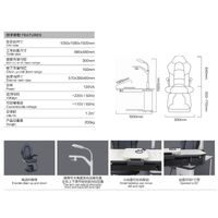 Рабочее место офтальмолога, комбинированный стол с кнопочным управлением + кресло S-600C, столешница 980*480 мм