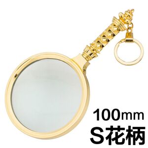 Magnifier, magnifying glass with handle S花柄100-XX, diameter: 100 mm, magnification: 5X