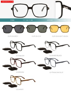 Оправа пластиковая из материала ацетат, с флексом + насадка солнцезащитная (клипон) Big City F3025S