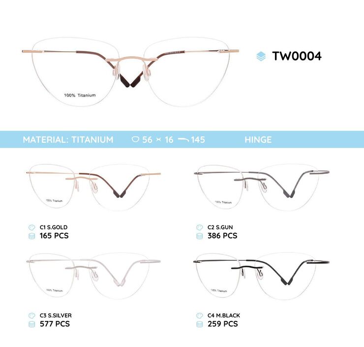 Titanium frames rimless TW0004