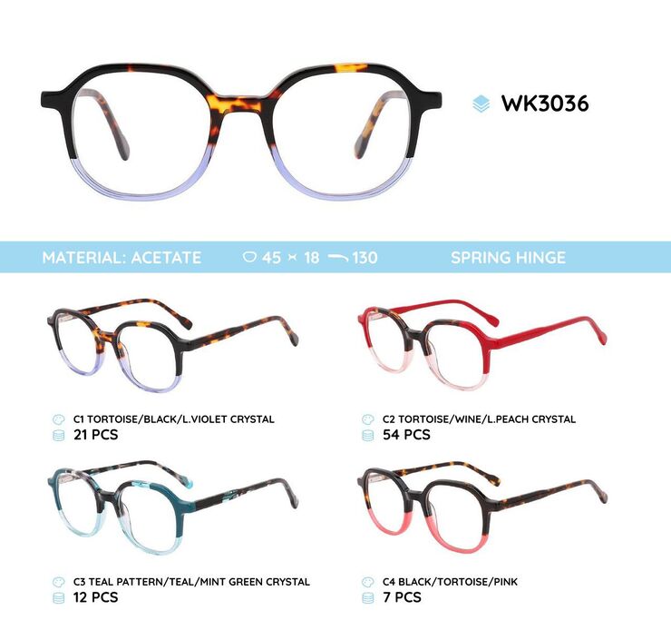 Acetate plastic frames for kids WK3036