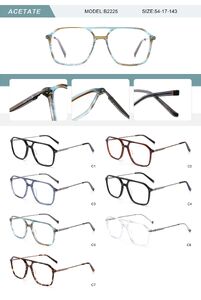 Plastic acetate frame for men with spring hinges B2225-DA