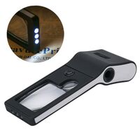 Portable pocket magnifier with backlight and UV light TH-515, size: 35*30 mm, magnification: 3X, 10X, 55X