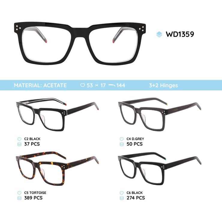 Plastic acetate eyeglasses frame WD1359
