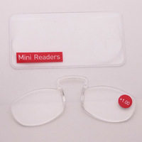 Plastic reading pince-nez glasses TR90 with case Mini Readers, diopters from +1,00 to +3.50 RMC=62-64