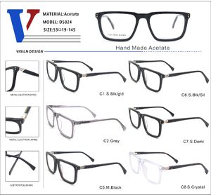 Plastic acetate frame with spring hinges D5024-DA