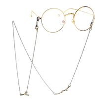 Металлическая нескользящая цепочка бронзового цвета, с крестом, для очков и масок GL124