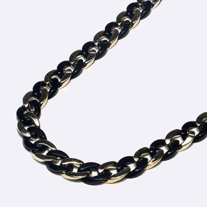 Black golden mixed color acrylic glasses chain GB109
