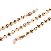 Металлическая нескользящая цепочка золотого цвета, с золотыми сердцами, для очков и масок GL1555