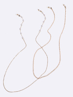 Набор из двух золотых и серебряных цепочек для очков с бирюзовыми камнями GM120