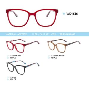 Plastic acetate eyeglasses frame with spring hinges WD1636