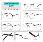 Metal sport eyeglasses frame for men with 360° rotating spring hinges Big City DS-M30