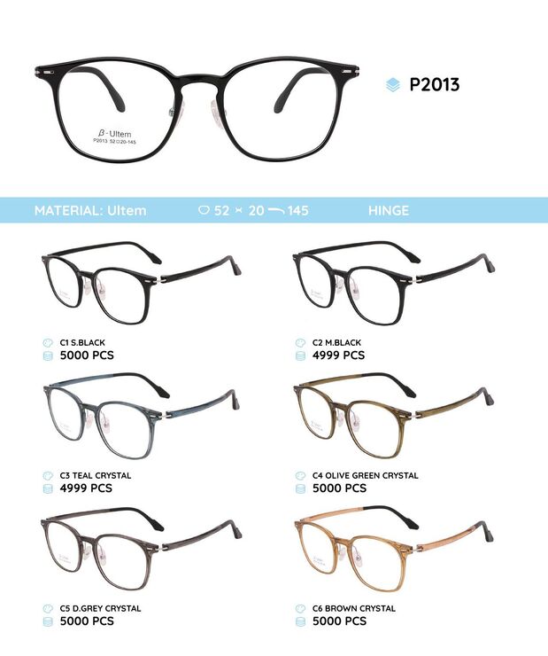 Plastic Ultem eyeglasses frame P2013