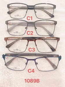 Metal frame for glasses with spring hinges 1089B