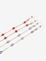 Цепочка для очков с жемчугом, комплект из двух штук, золотая и серебряная GM029